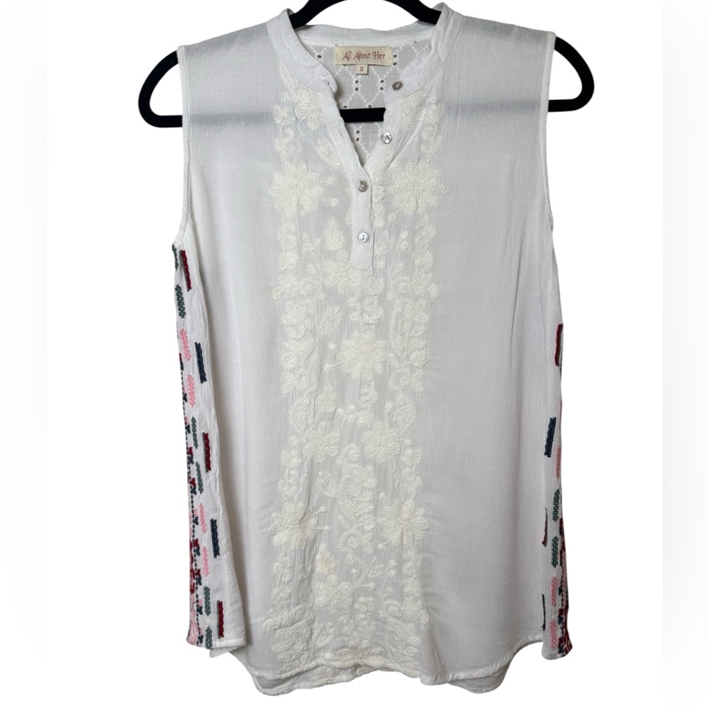 Elegant White Embroidered Blouse